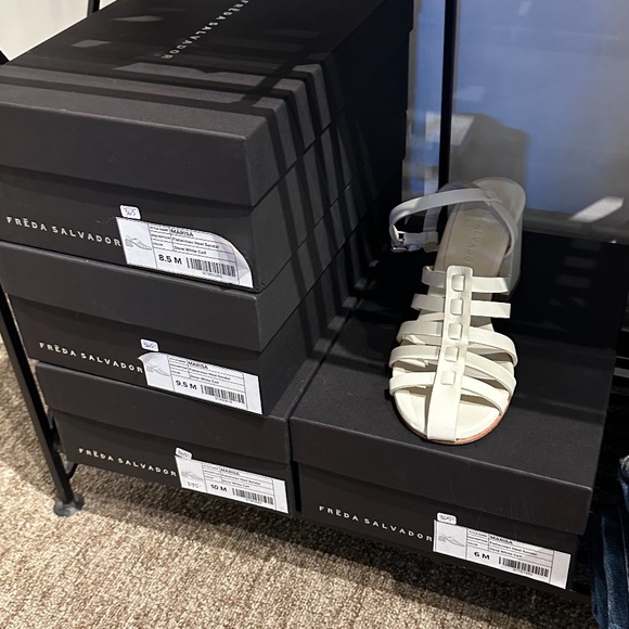 New! Freda Salvador Marisa Fisherman Sandal, Dove White - Picture 3 of 6